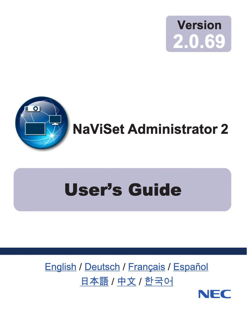 Image de la première page du manuel de l'appareil NaViSet Administrator 2
