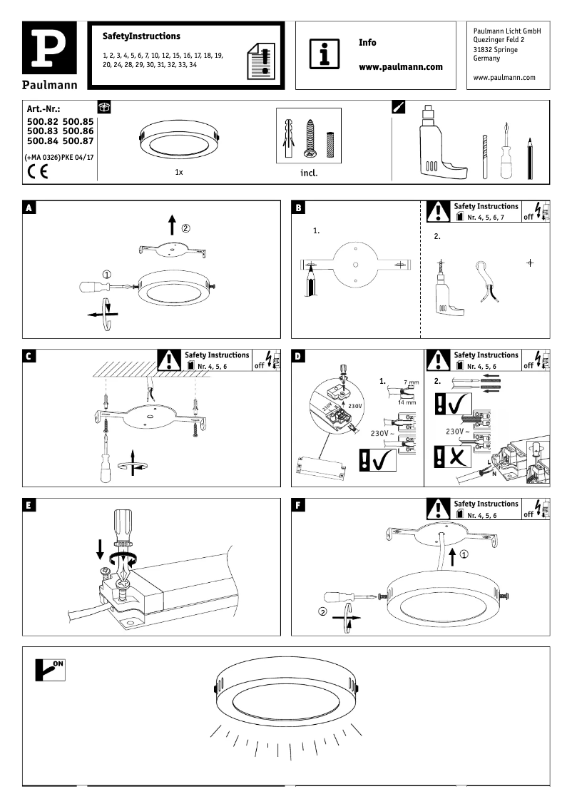 Page 1 of the manual User Manual Paulmann Cesena