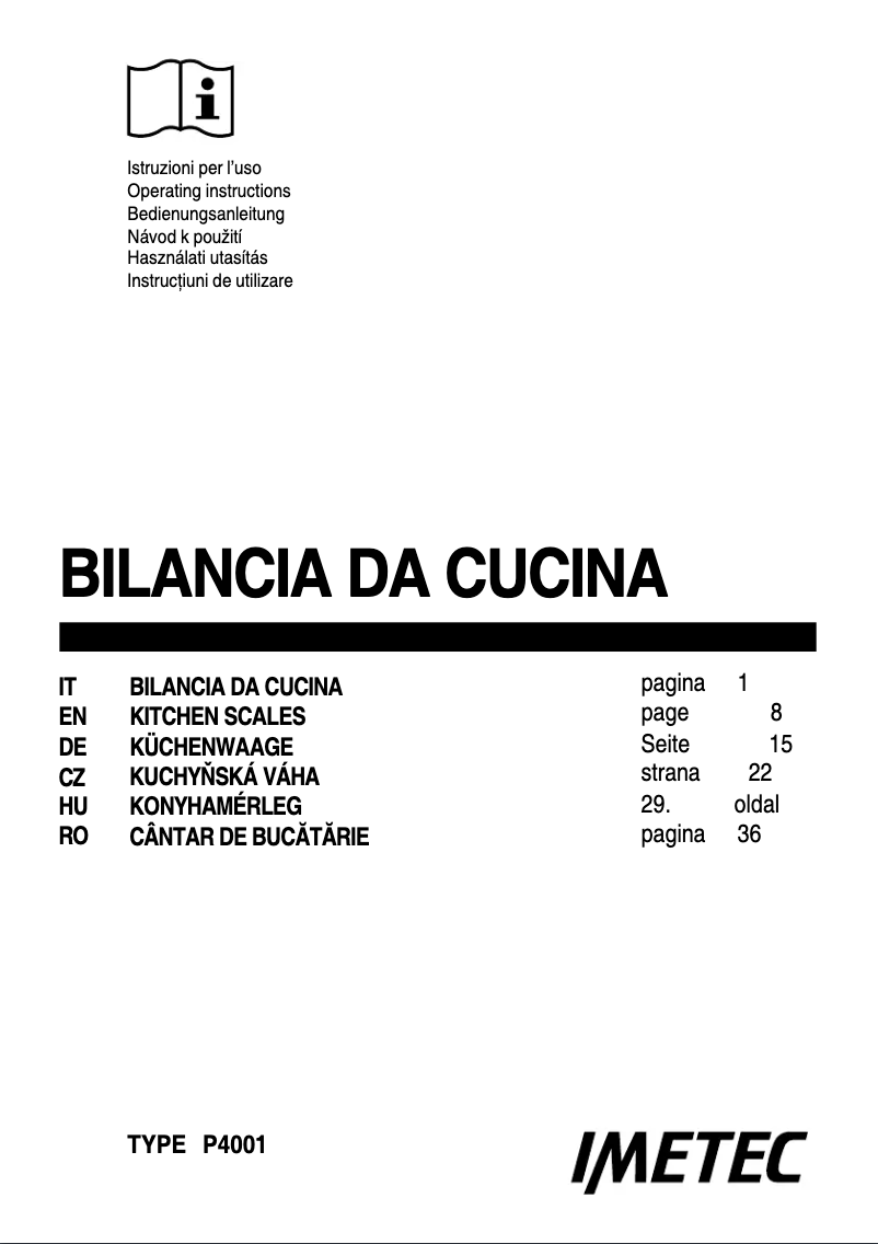 Page 1 of the manual User Manual Imetec P4001