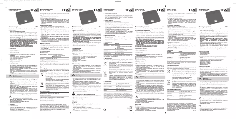 Page 1 de la notice Manuel utilisateur TFA Salsa 50.1000.04