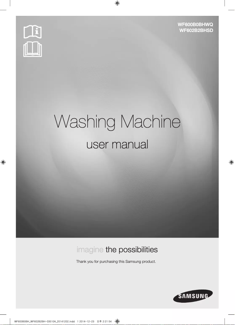 First page image of the manual for WF602B2BHSD