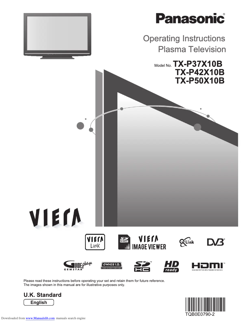 First page image of the manual for TX-P42X10E