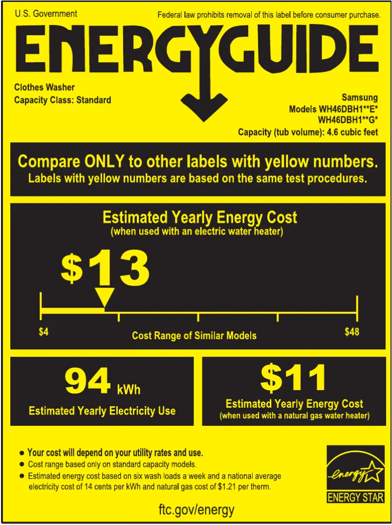 First page image of the manual for WH46DBH100EW