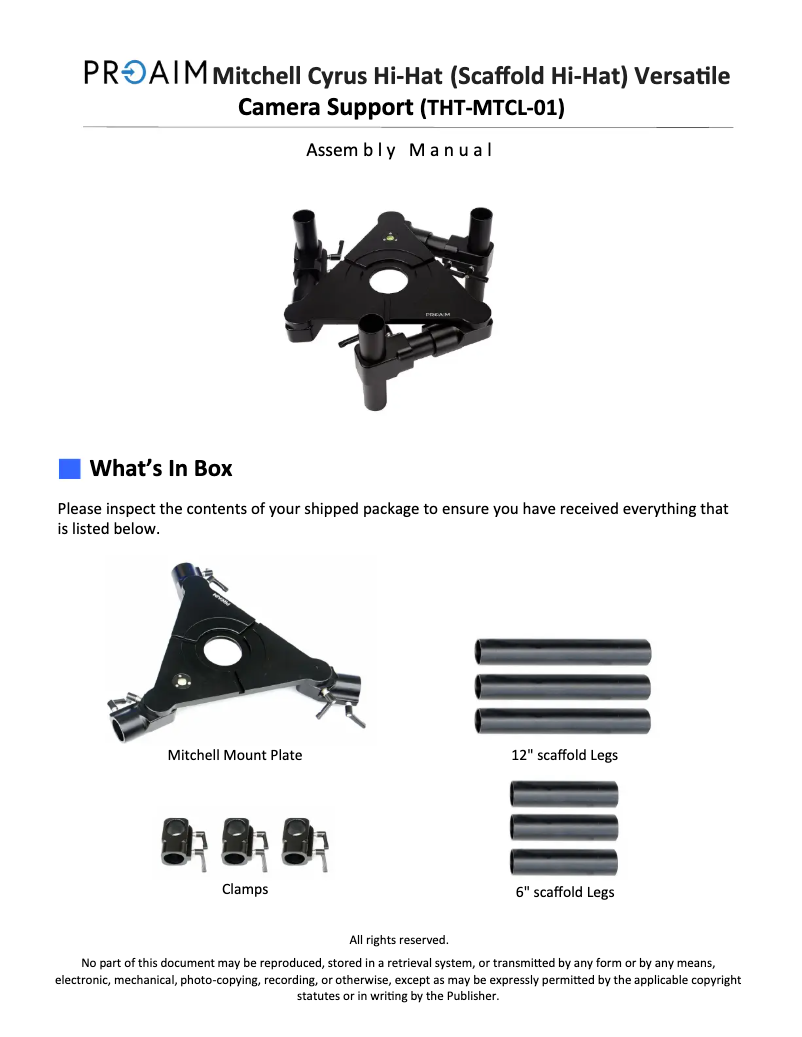 First page image of the manual for THT-MTCL-01