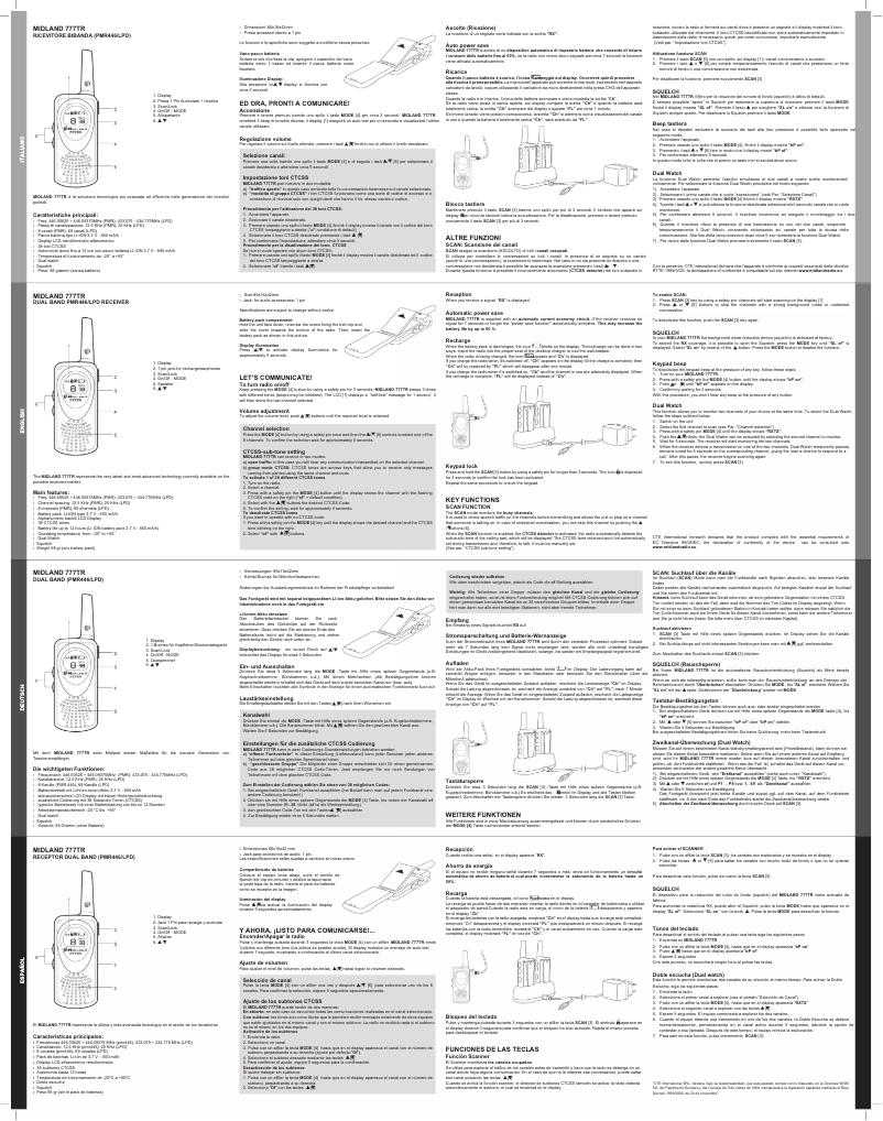 Page 1 of the manual User Manual Midland 777TR