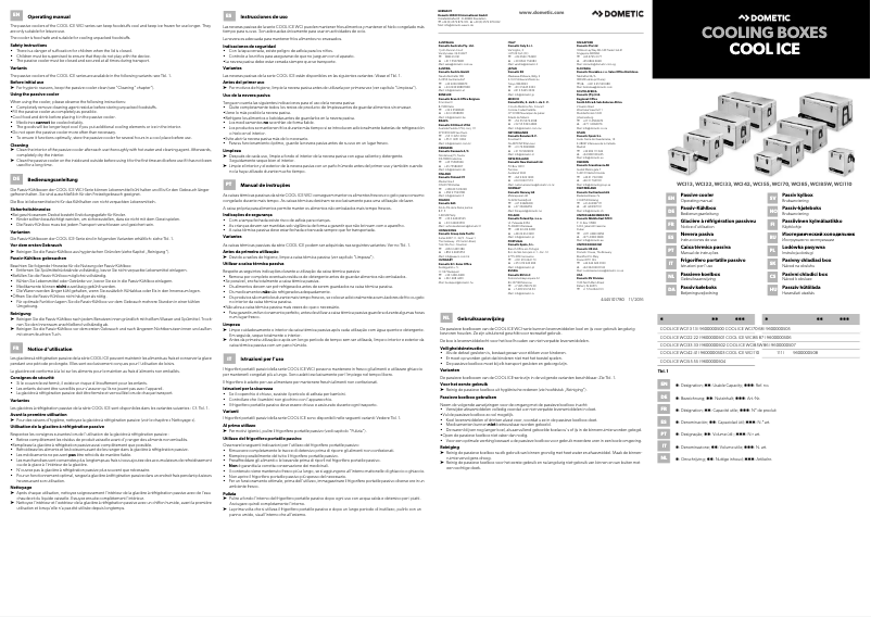 Page 1 de la notice Manuel utilisateur Dometic Cool-Ice WCI 70