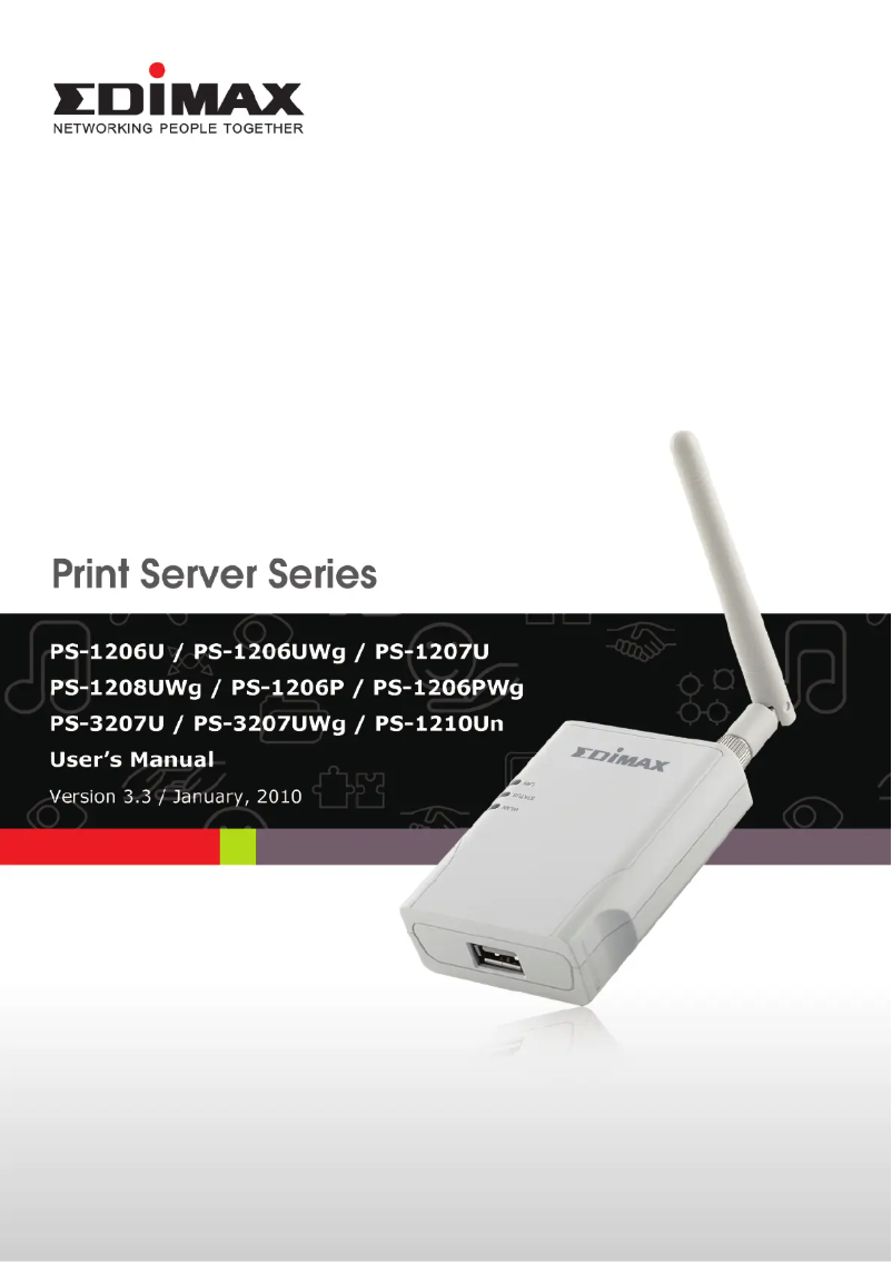 Page 1 de la notice Manuel utilisateur Edimax PS-1210Un
