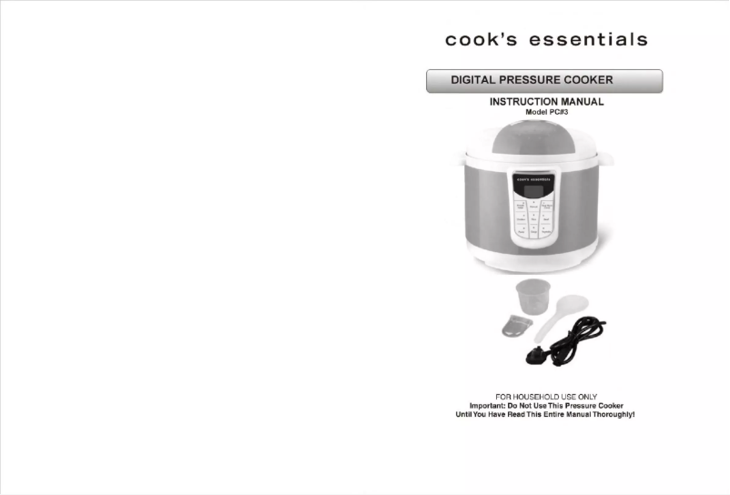 Page 1 of the manual User Manual Cook's essentials PC 3