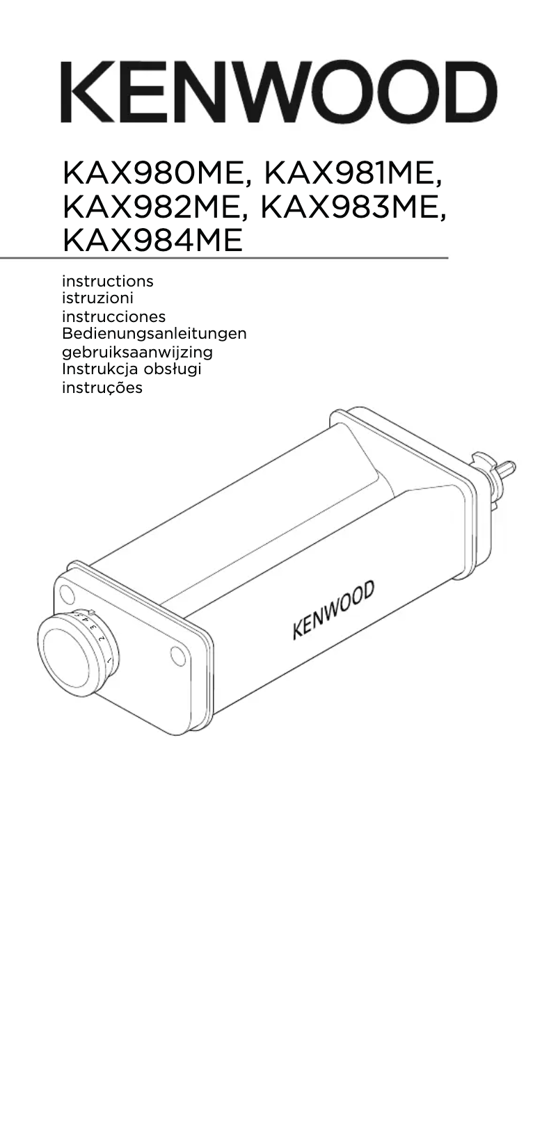 First page image of the manual for KAX984ME