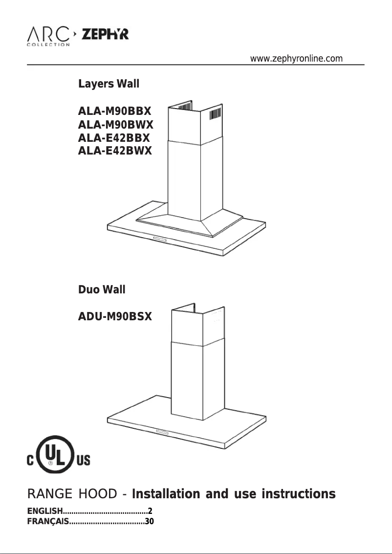 First page image of the manual for Duo Wall ADU-M90BSX