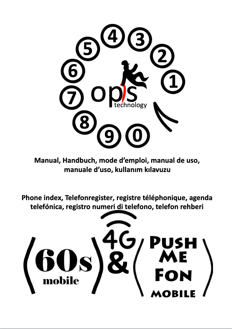First page image of the manual for PushMeFon mobile
