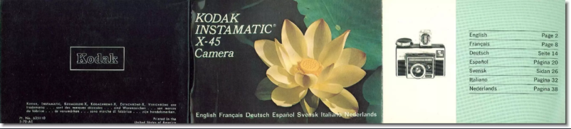 First page image of the manual for Instamatic X-45