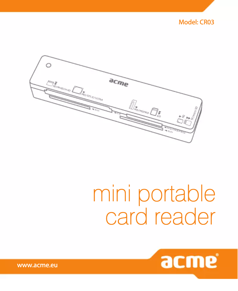 First page image of the manual for CR03