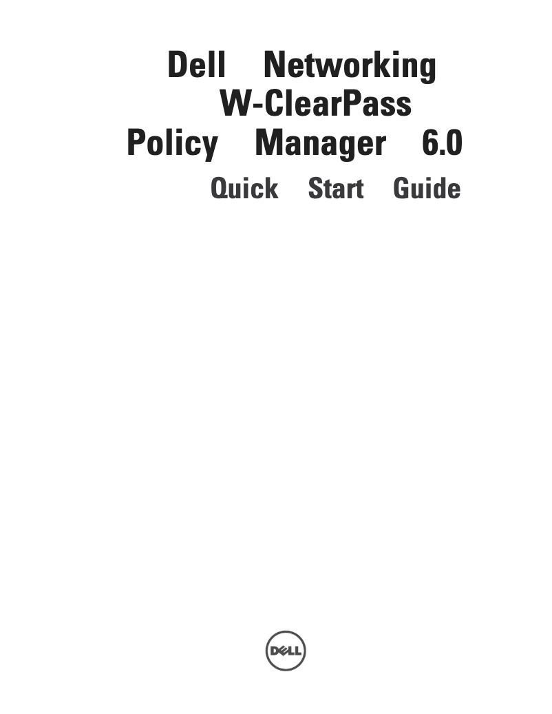 Page 1 of the manual Installation Guide Dell ClearPass 500
