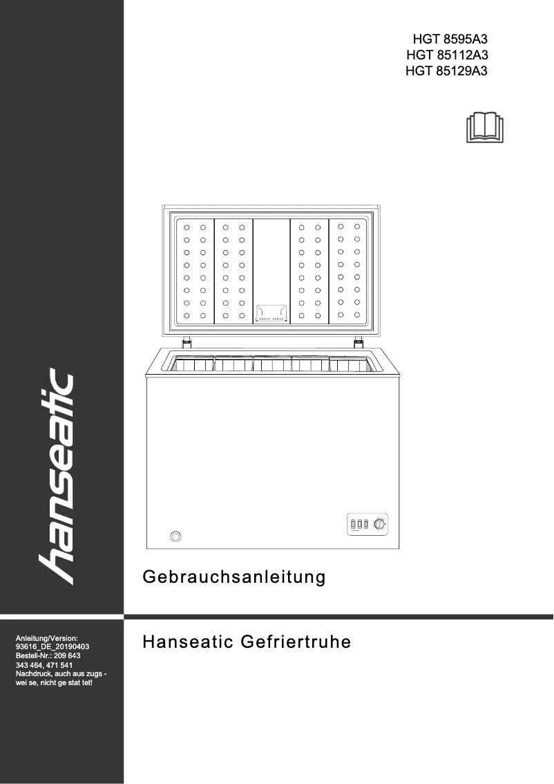Page 1 of the manual User Manual Hanseatic HGT85112A3