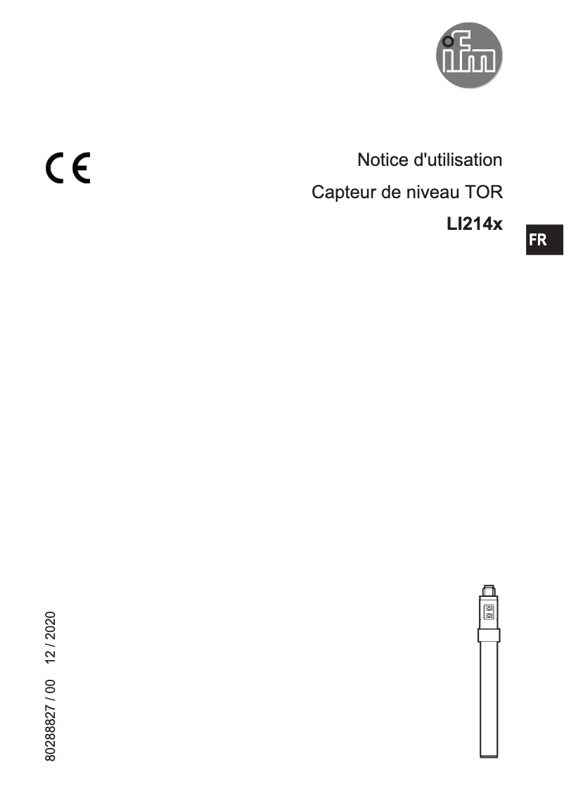 Page 1 of the manual User Manual IFM LI2143