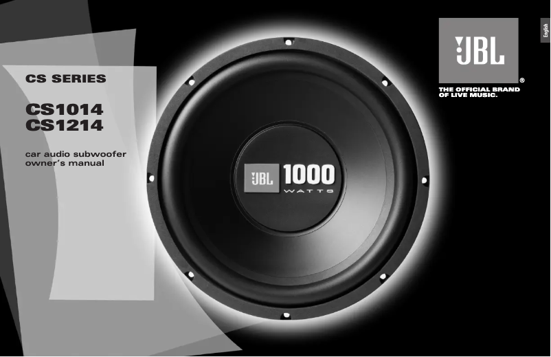 Page 1 of the manual User Manual JBL CS1014