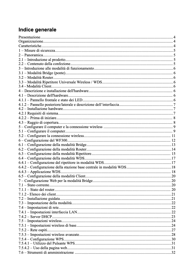 Page 1 of the manual User Manual GBS Elettronica WF300 AP+RP+CL