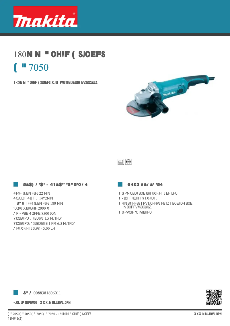First page image of the manual for GA7050