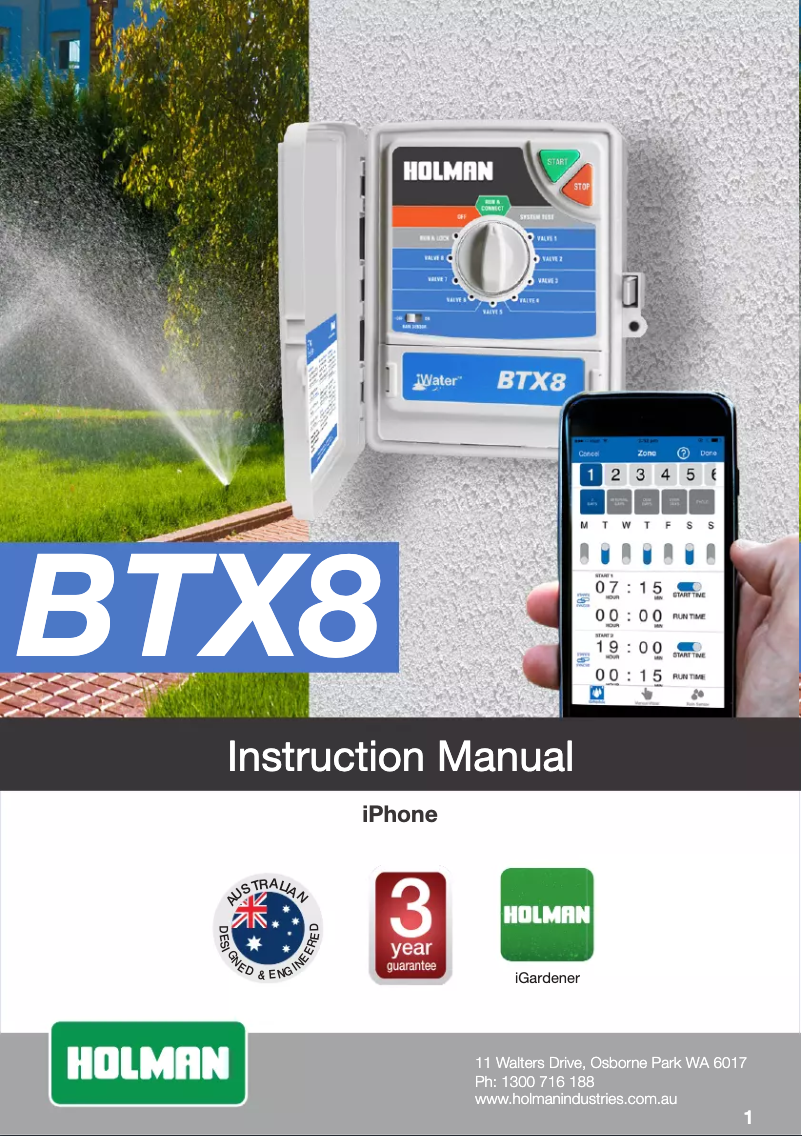 First page image of the manual for BTX8
