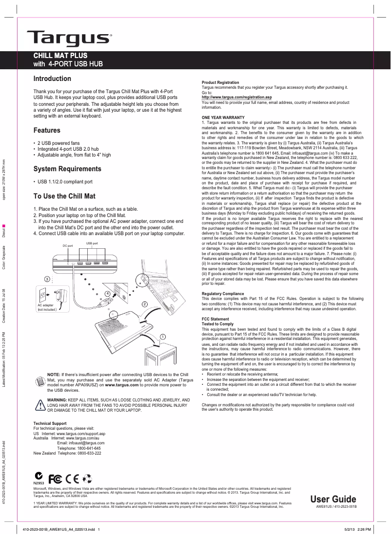 First page image of the manual for AWE81US