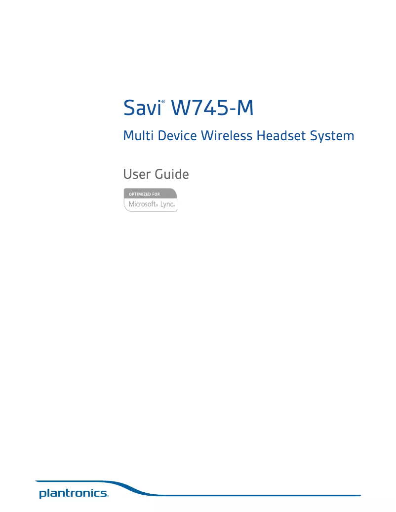 Page 1 of the manual User Manual Plantronics Savi W745