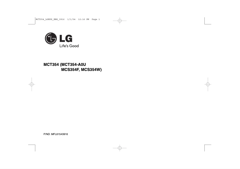 Page 1 of the manual User Manual LG MCT354
