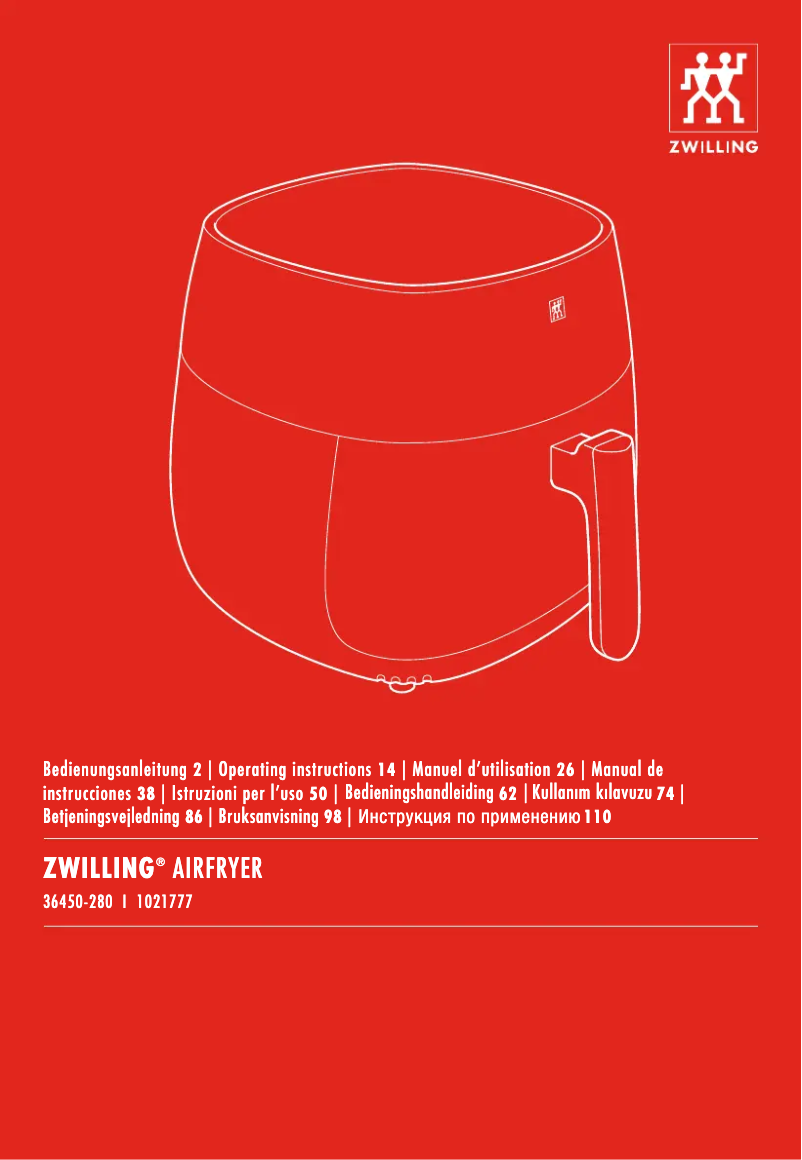 Page 1 of the manual User Manual Zwilling AIRFRYER