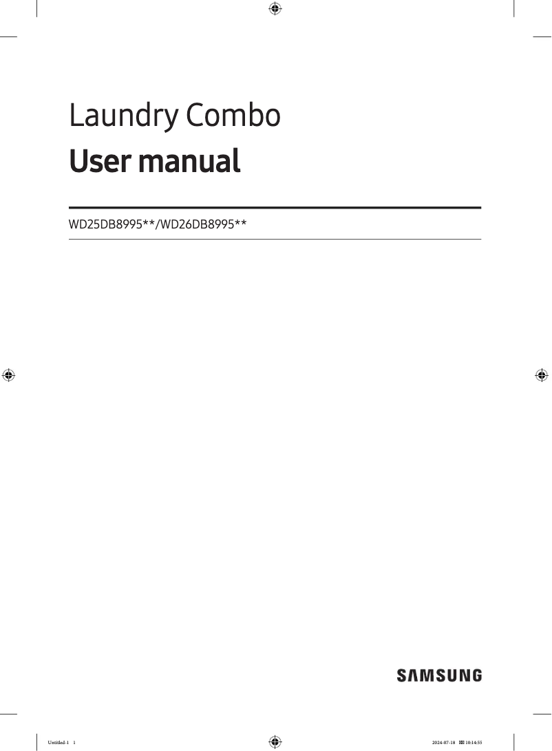 Page 1 of the manual User Manual Samsung WD26DB8995BZ