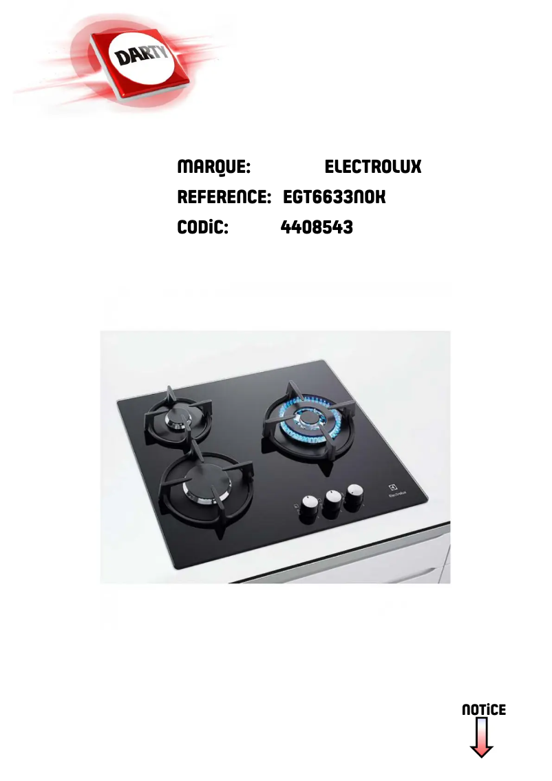 First page image of the manual for EGT6633NOK