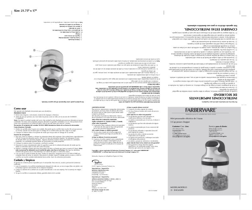 First page image of the manual for EHC650FB