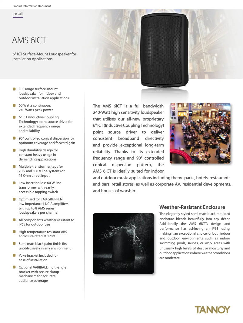 First page image of the manual for AMS 6ICT