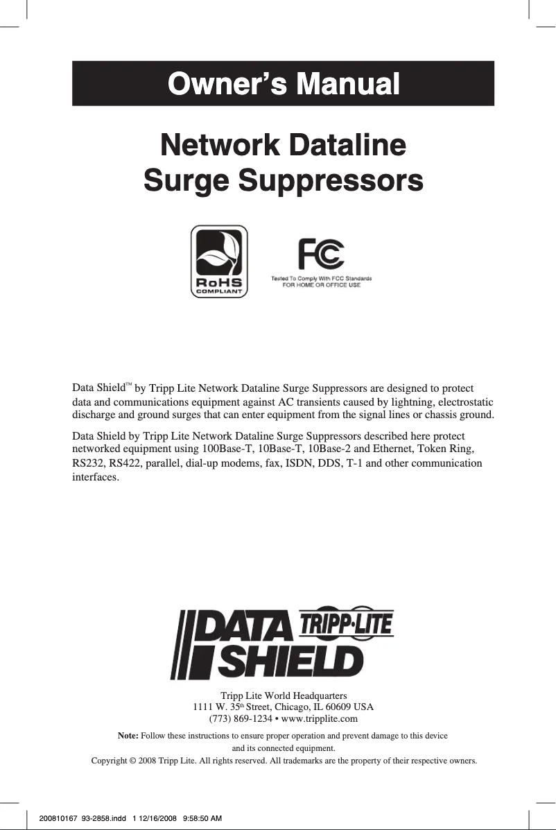 Page 1 of the manual User Manual Tripp Lite DSUT1CSU