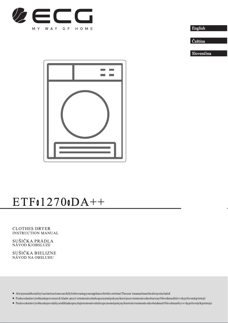 Page 1 of the manual User Manual ECG ETF 90 Heat BlackLine