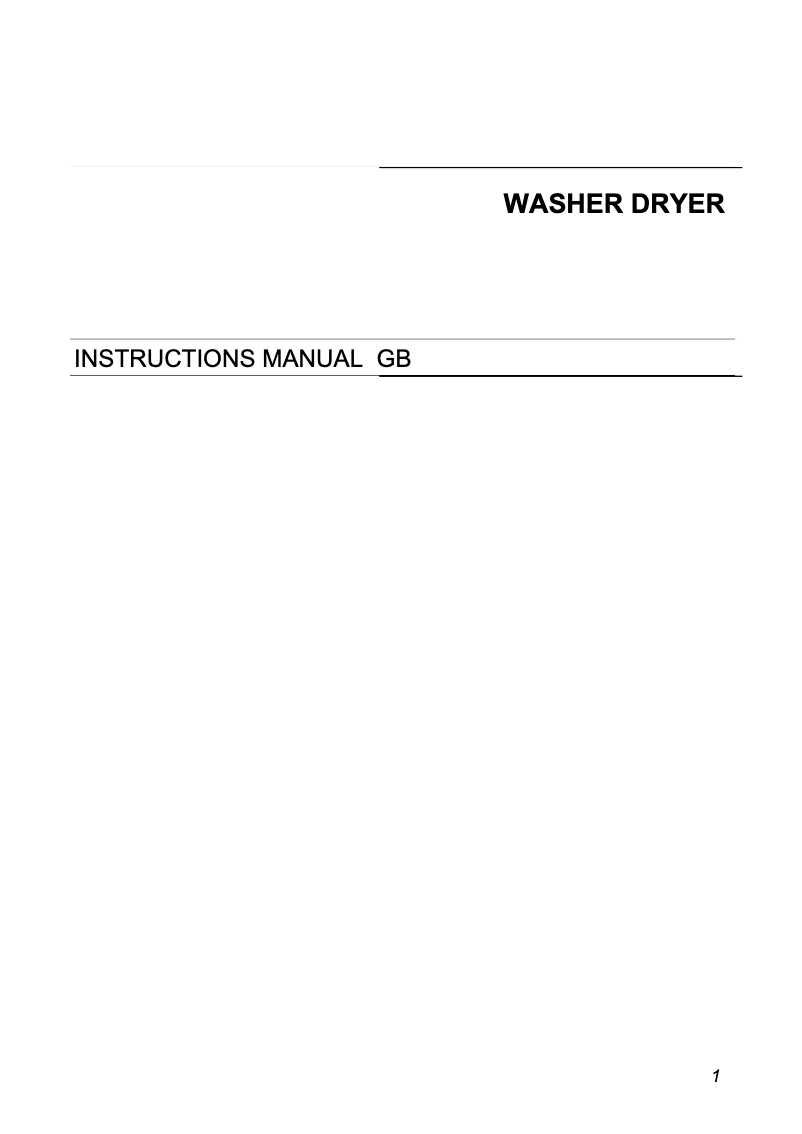 First page image of the manual for WDF16BAX1