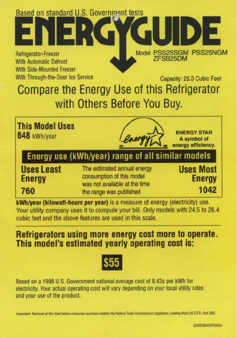 First page image of the manual for PSS25SGMBS