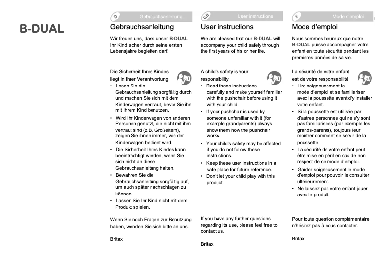 Image de la première page du manuel de l'appareil B-Dual