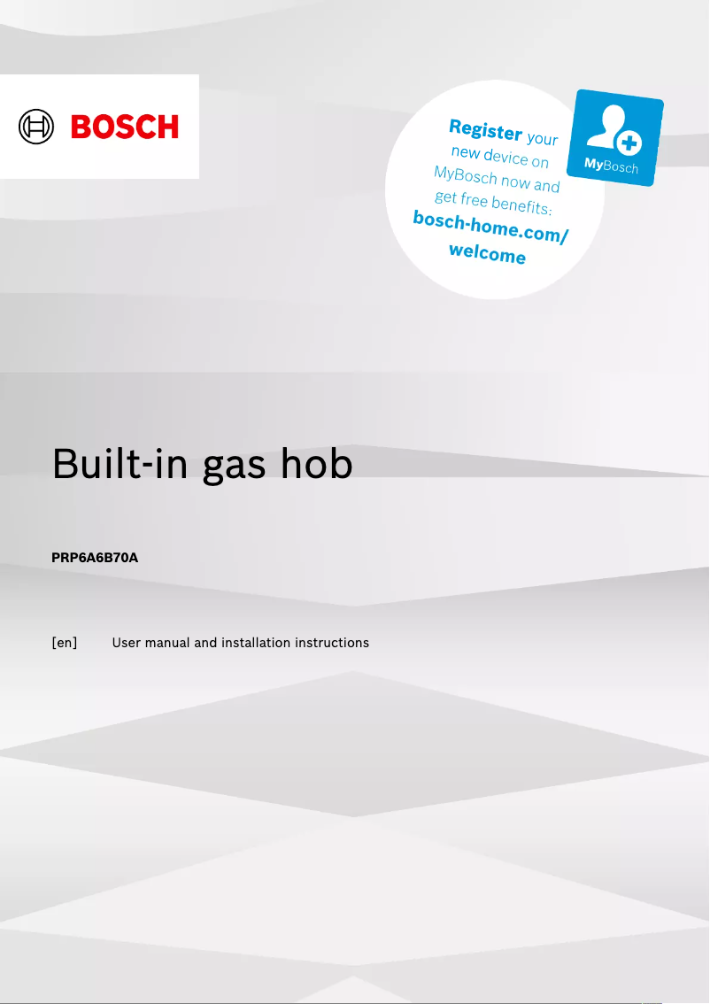 First page image of the manual for PRP6A6B70A