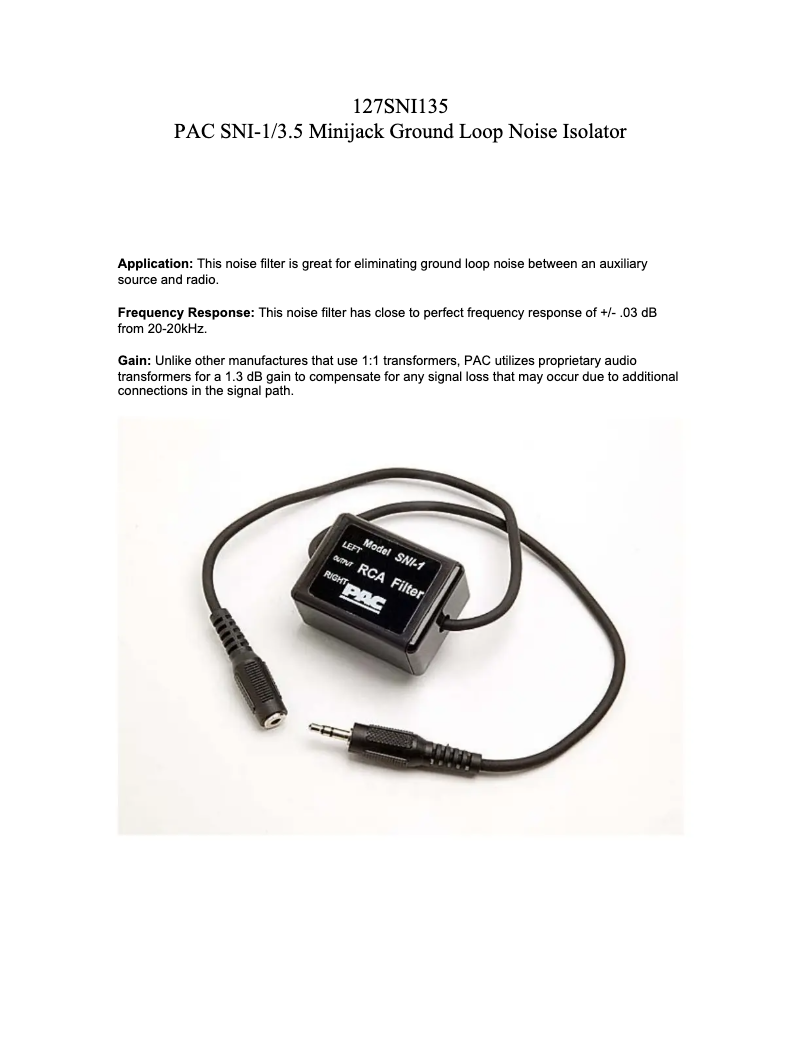 Page 1 of the manual User Manual PAC SNI-1/3.5
