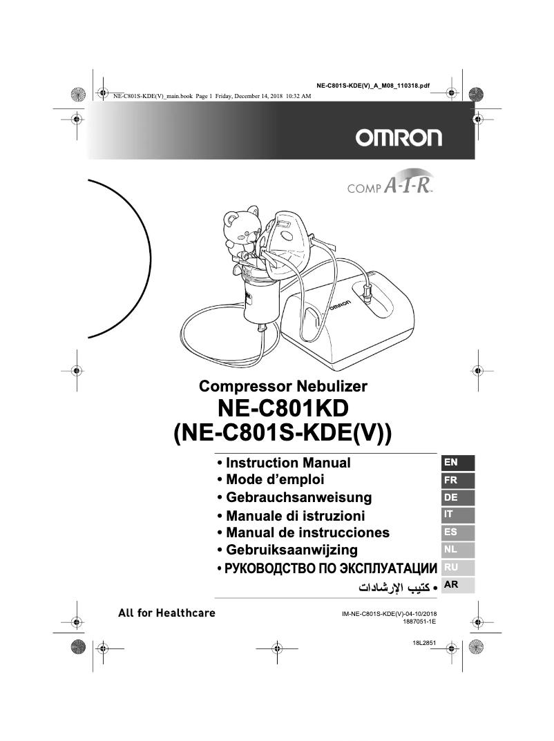 Page 1 de la notice Manuel utilisateur Omron CompAIR NE-C801