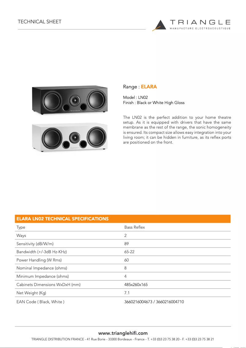 First page image of the manual for Elara LN02