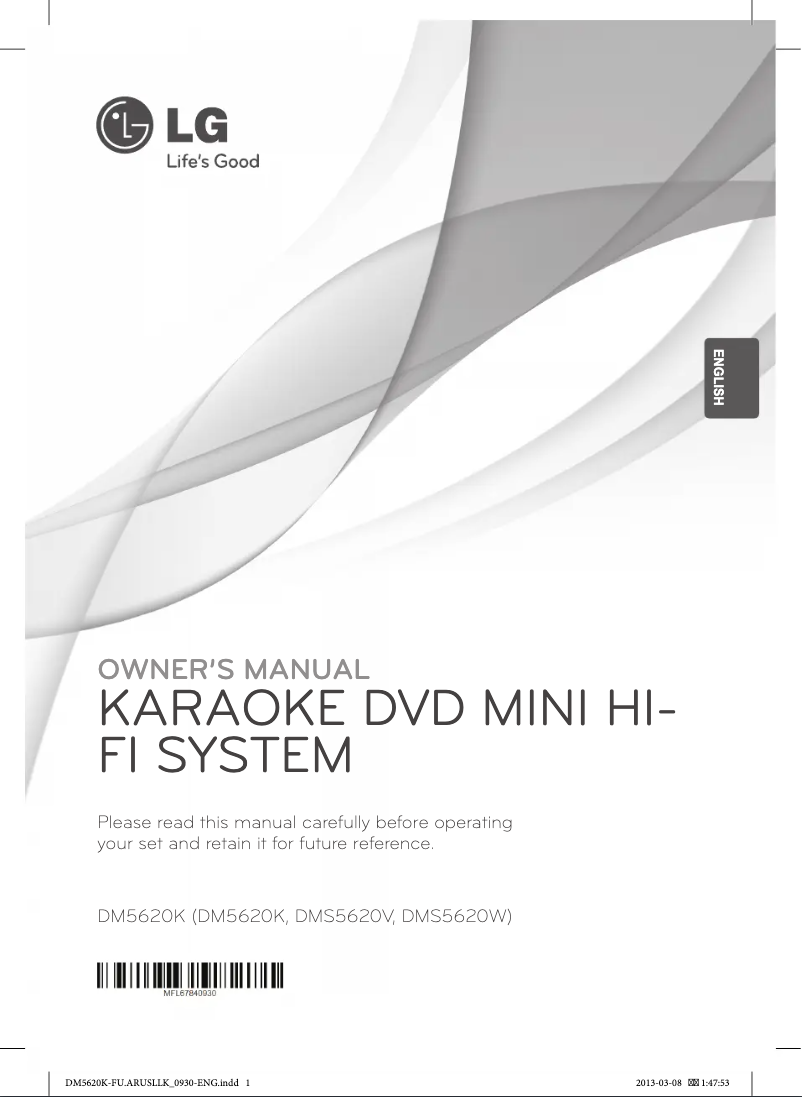 First page image of the manual for DM5620K