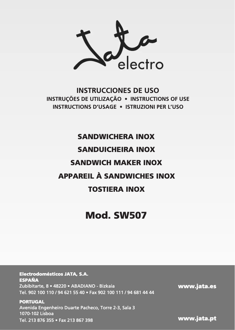 Page 1 of the manual User Manual Jata SW507