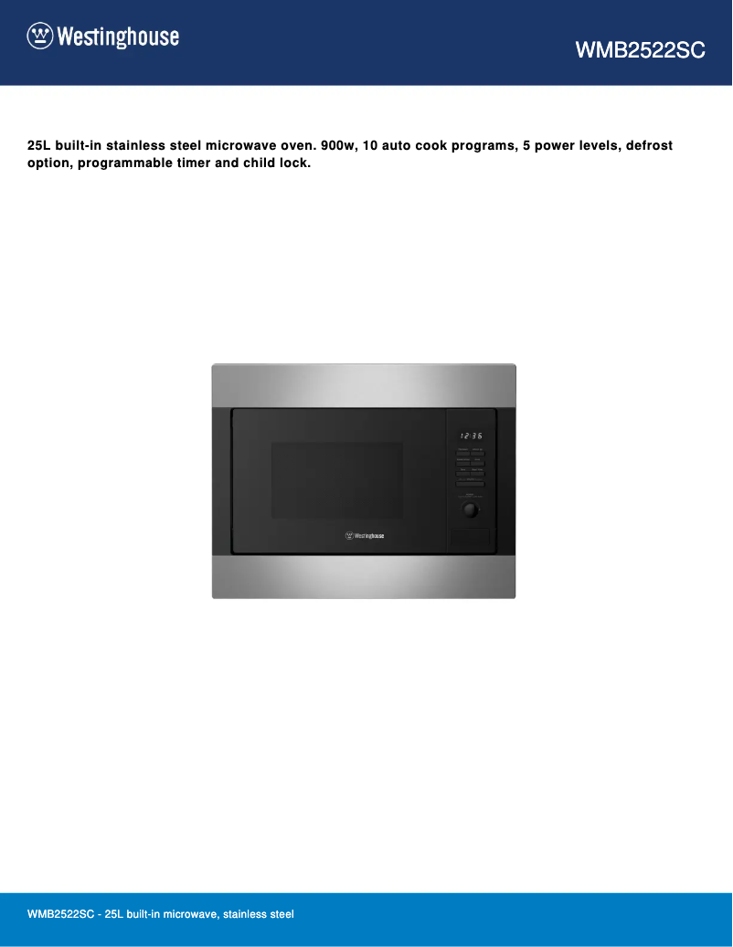 Image de la première page du manuel de l'appareil WMB2522SC