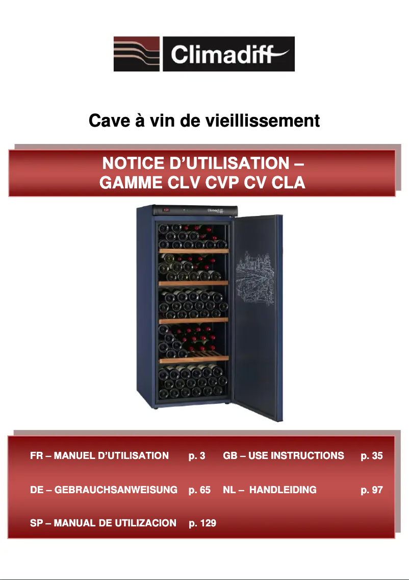 Page 1 of the manual User Manual Climadiff Cvp185