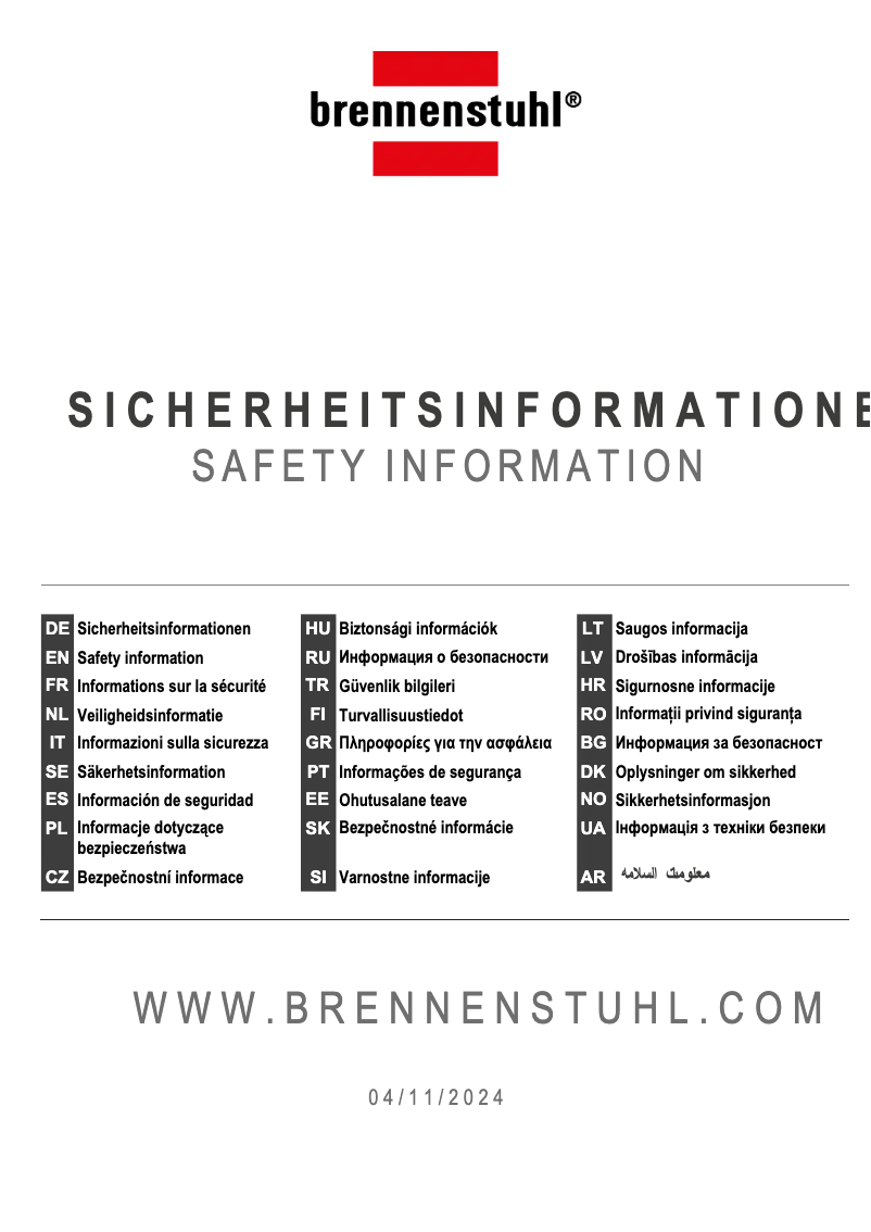 Page 1 of the manual User Manual Brennenstuhl WA 3000 XS01 IP20