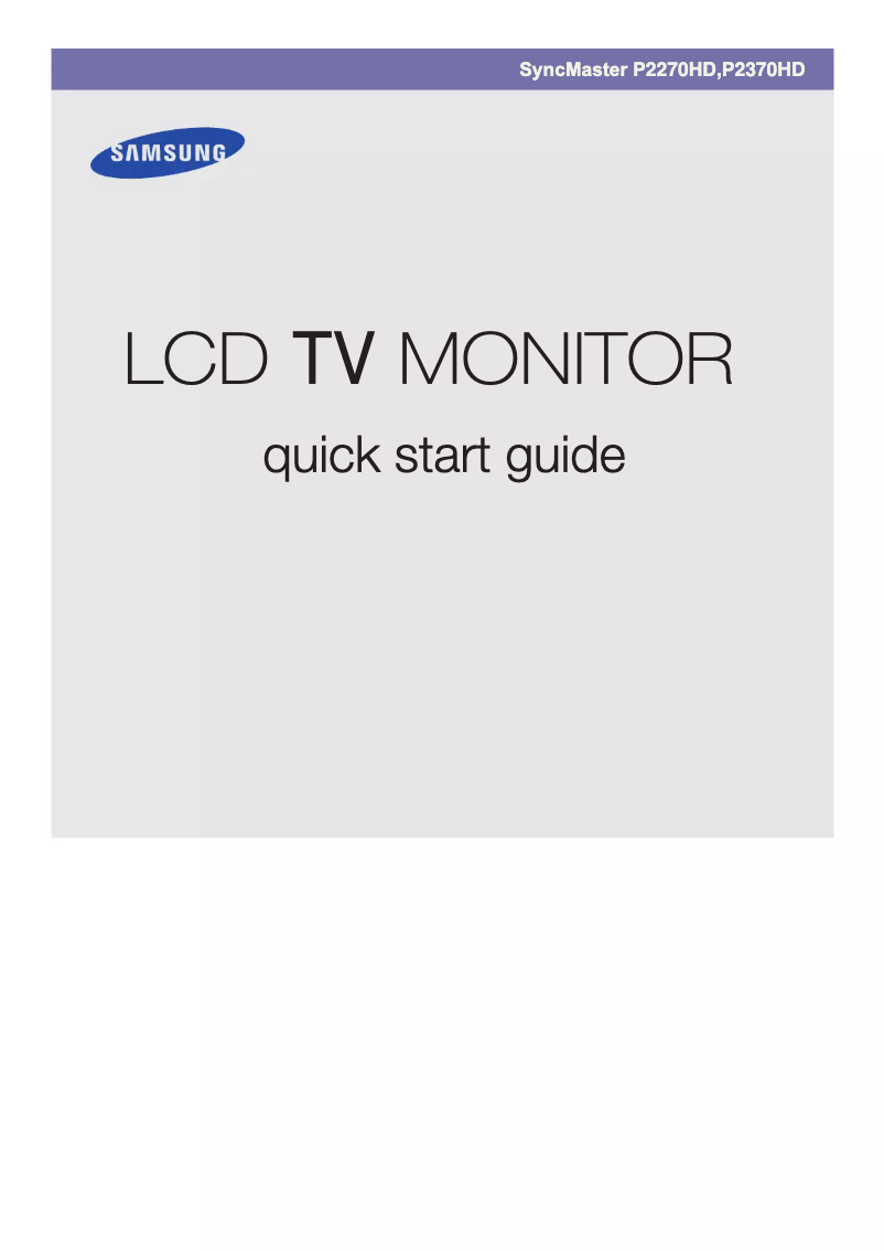 First page image of the manual for SyncMaster P2270