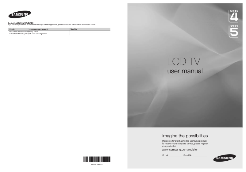 First page image of the manual for LE-22B450C8