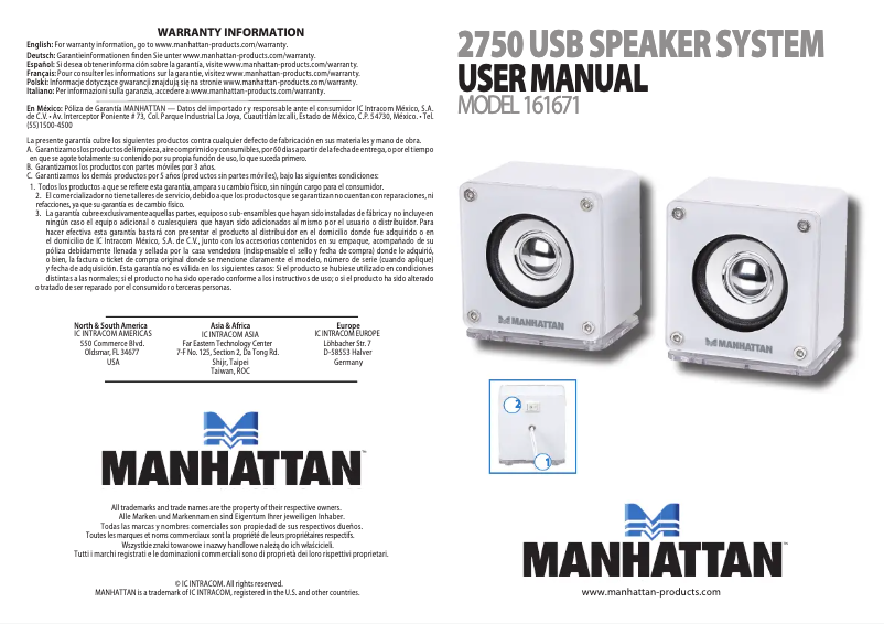 Page 1 of the manual User Manual Manhattan 2750