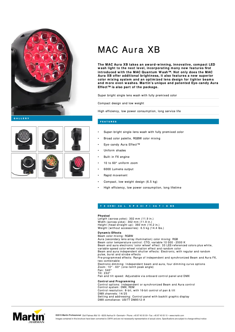 Image de la première page du manuel de l'appareil MAC Aura XB